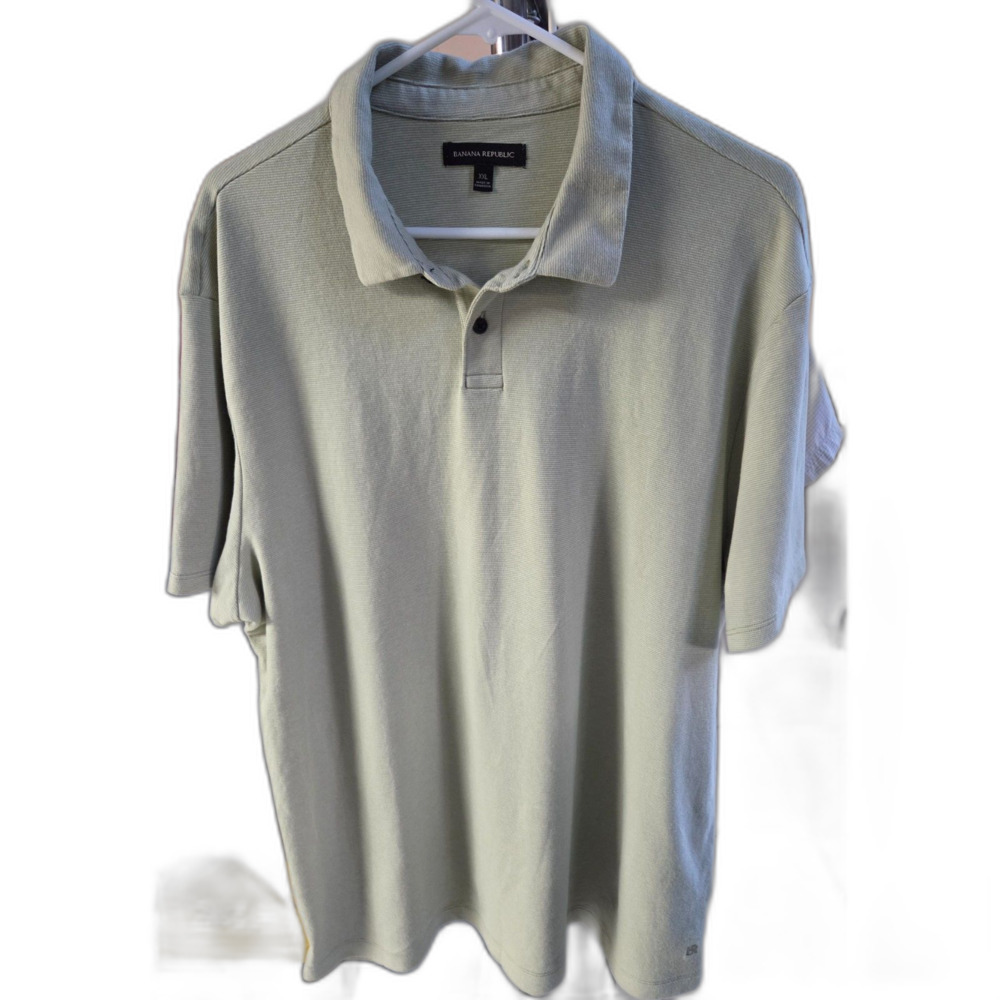 Banana Republic 2xl Sage Green with tiny white stripes